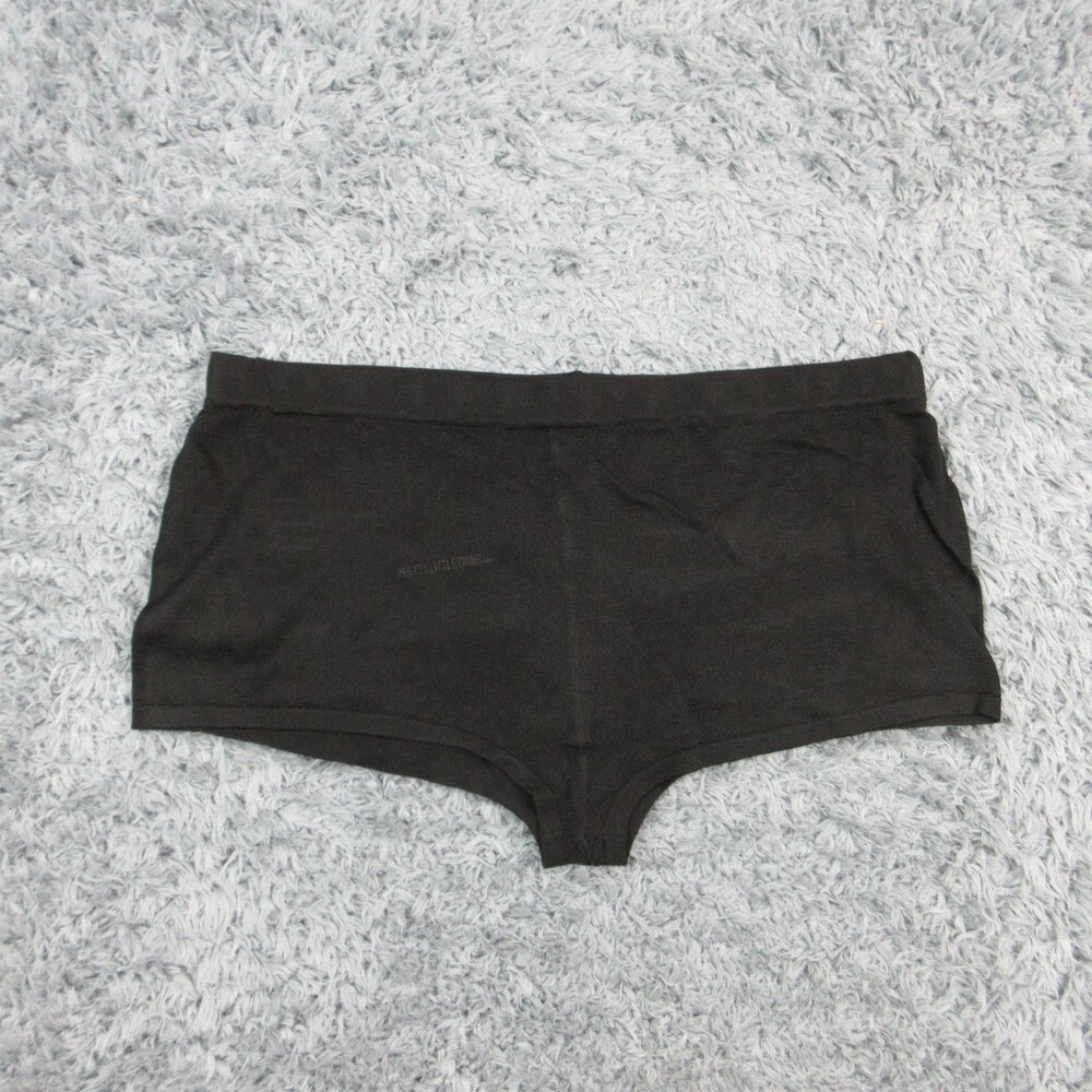 Pretty Little Thing Shorts Womens L Black Sheer Knit Hot Pants Elastic Waist NWT